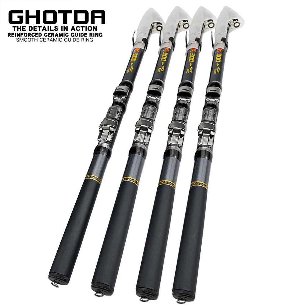 Cana telescopica de carbono para carpa y surfcasting ajustable