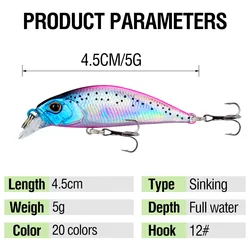 Señuelo Minnow Duro para Lances Largos con Cascabeles y Ojos 3D