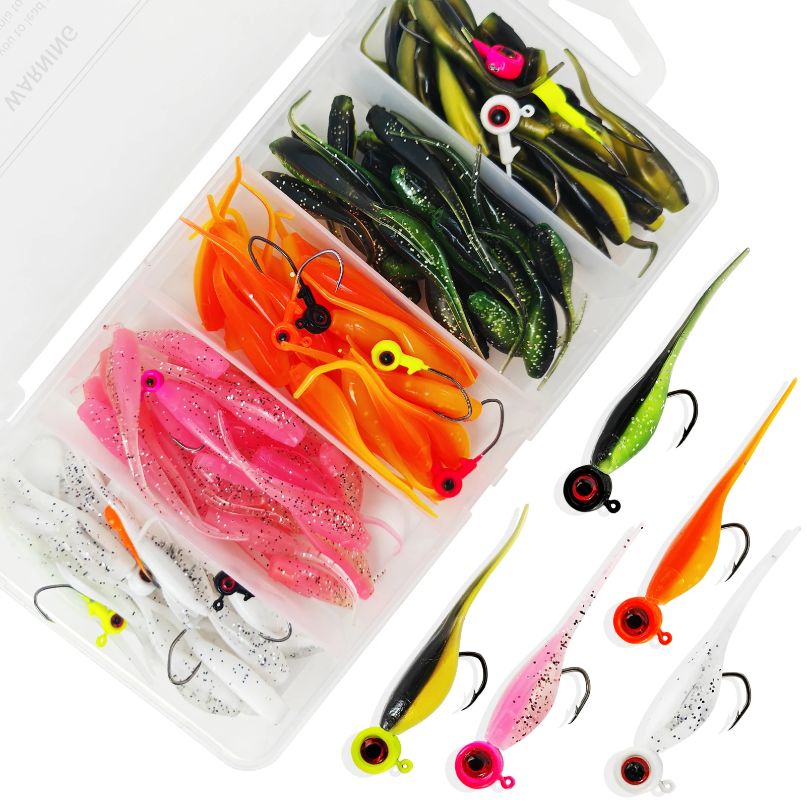 Cebos swimbait Crappie con ganchos jighead FREE FISHER - imagen 5