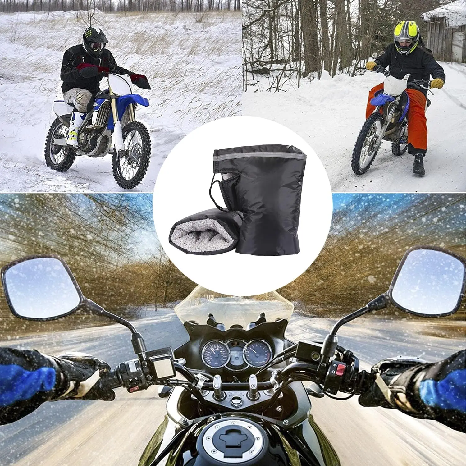 Manoplas universales para manillar de moto – Térmicas antiviento para invierno - imagen 3
