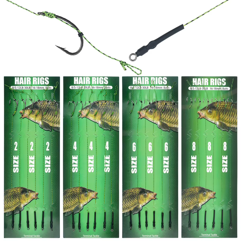Aparejos de Carpa Pre-atados Hair Rig con Bucle – Listos para Usar - imagen 3