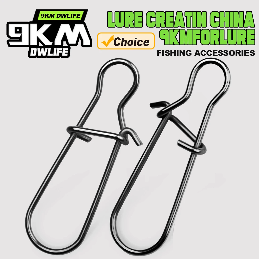 9KM Clip presión inoxidable – Conector rápido para aparejos de pesca - imagen 2