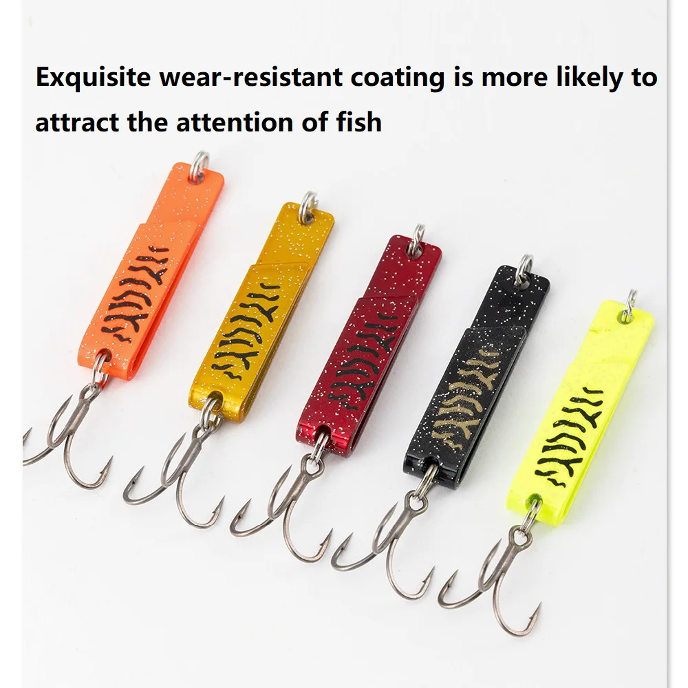 Pack de 5 señuelos de pesca metálicos con colores variados