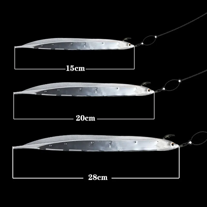 Señuelo de arrastre softjerk para saury, silicona del pez cinta