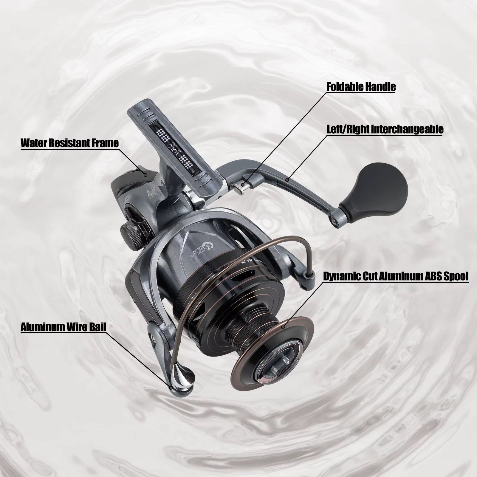 Carrete pesca agua salada Surfcasting – Bobina metal y mango aluminio - imagen 4