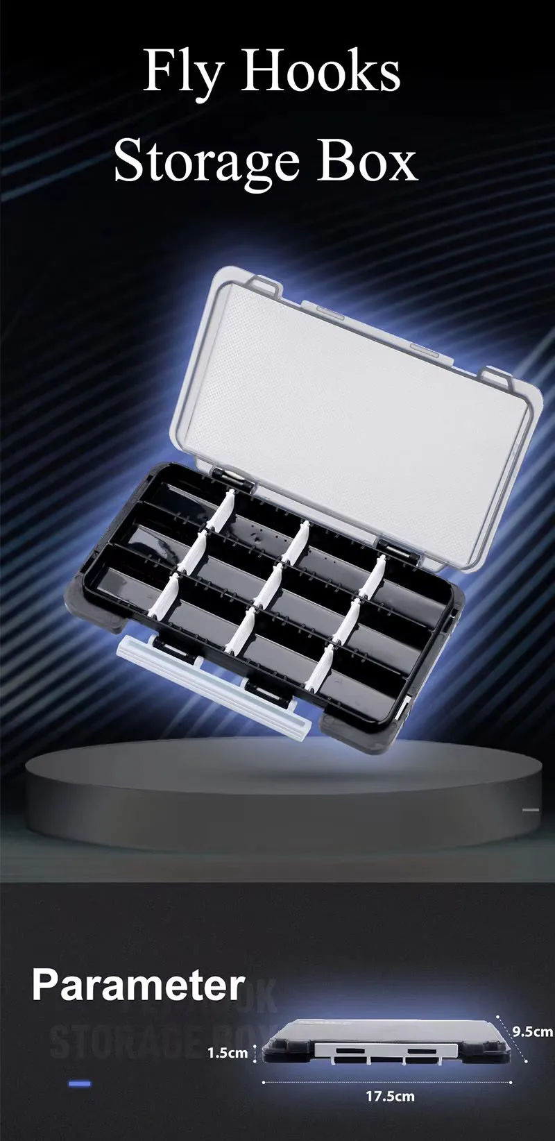 Caja de pesca portátil weihefishing vista frontal