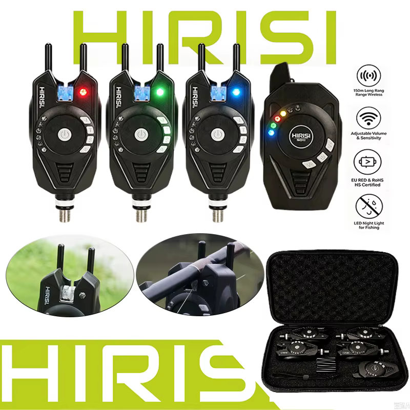 Alarma de Pesca Inalámbrica HIRISI SD11 para Carpas – Vibración, LED y Control Remoto