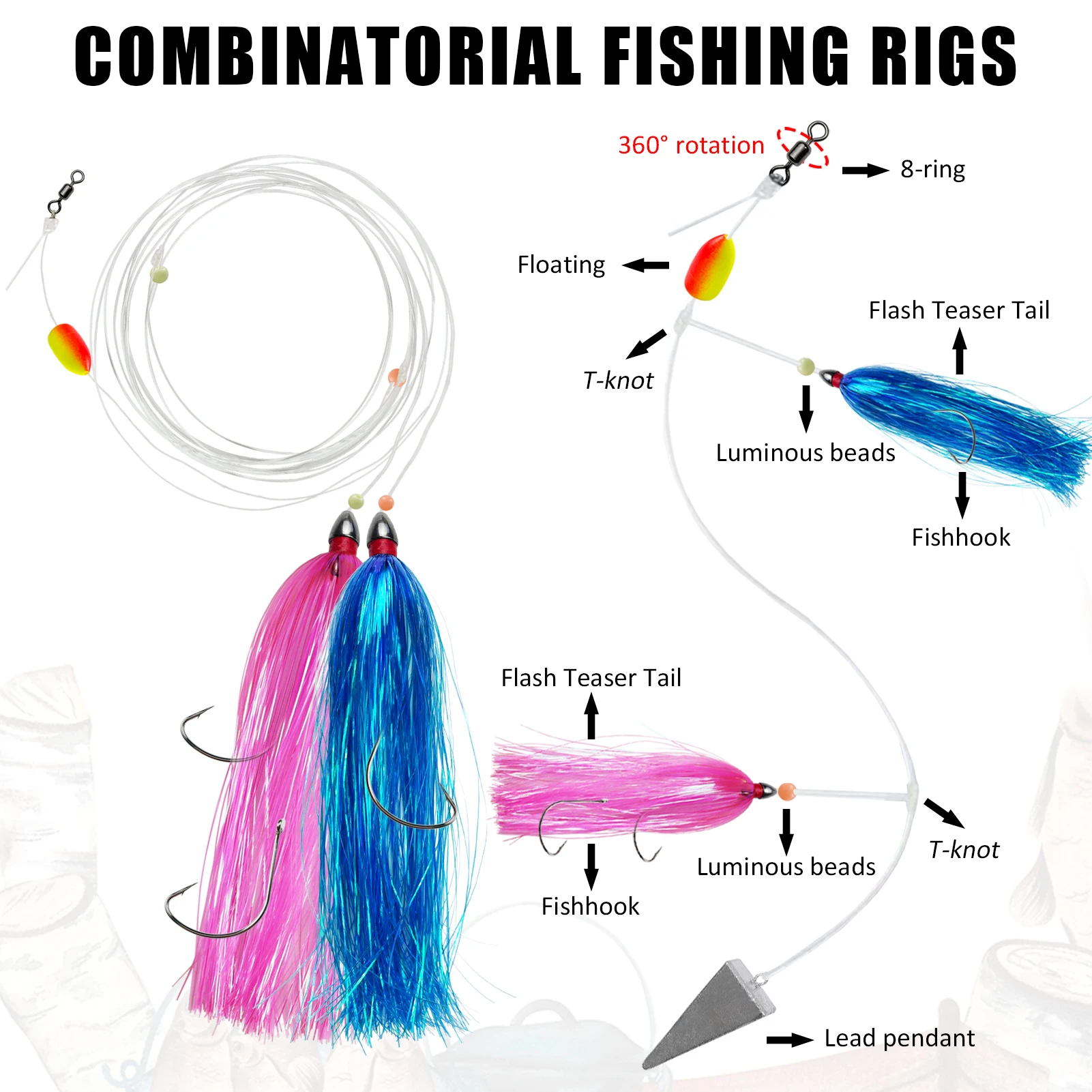 FREE FISHER Línea de flash para pesca en el mar – Kit teaser - imagen 3