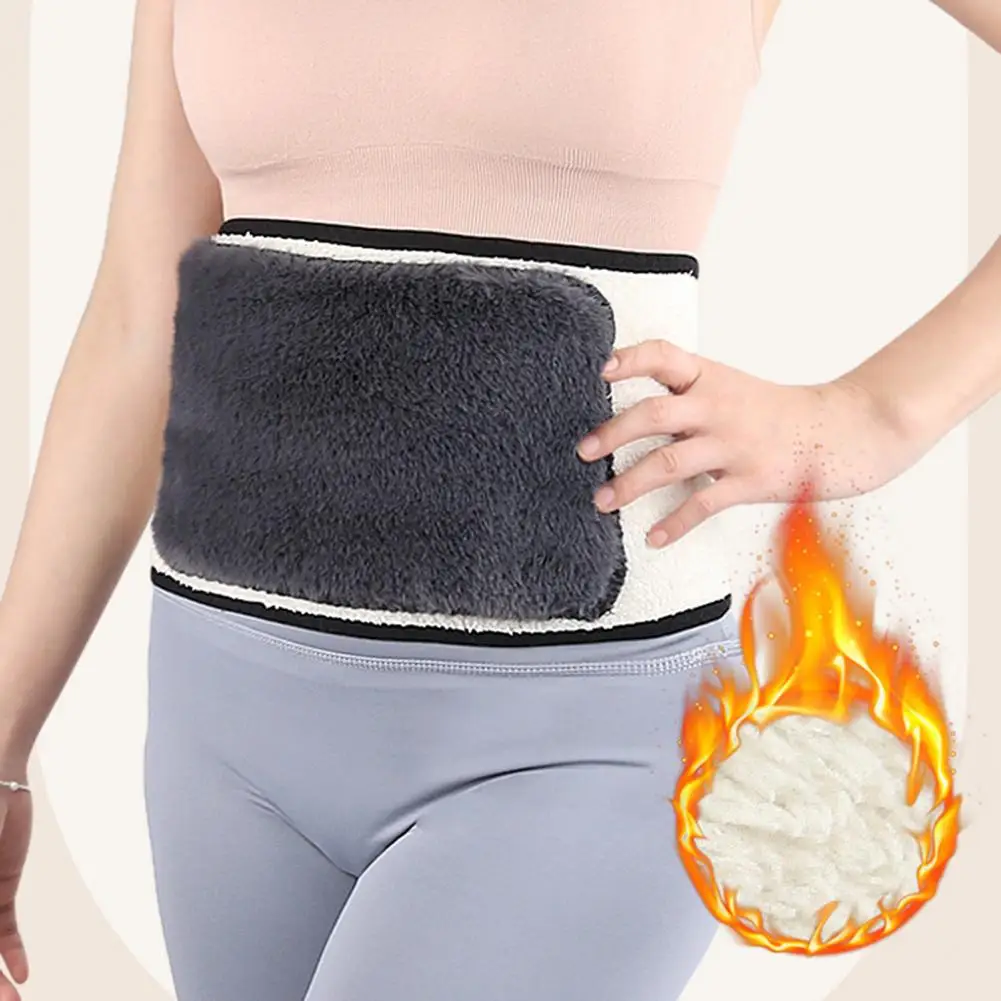 Cinturón térmico lumbar de felpa con cintura ajustable y soporte - imagen 2