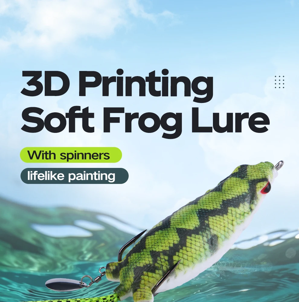 WEIHE rana flotante negra impresa en 3D