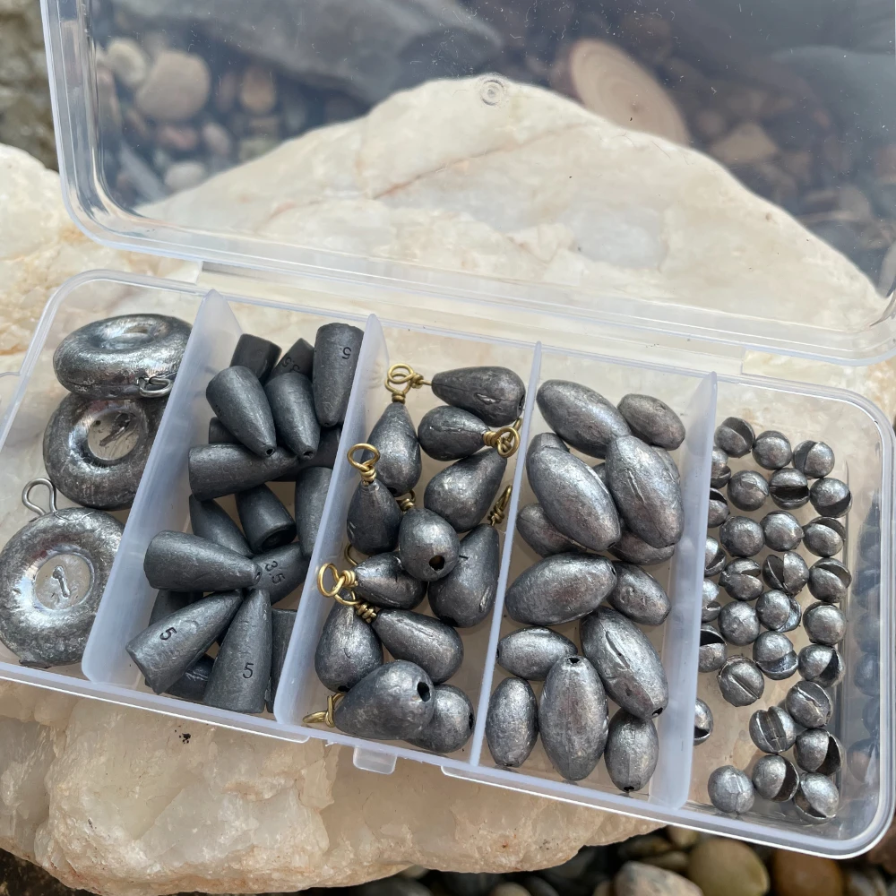 Kit completo de plomos de pesca de 81 piezas
