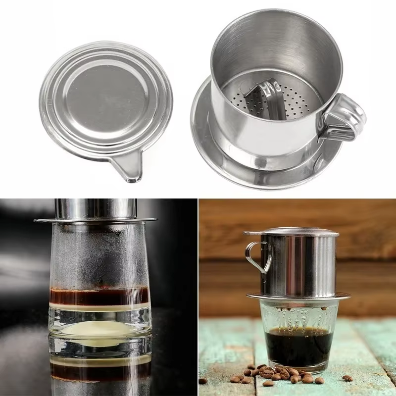 Cafetera vietnamita – goteo en acero inoxidable portátil y resistente - imagen 3