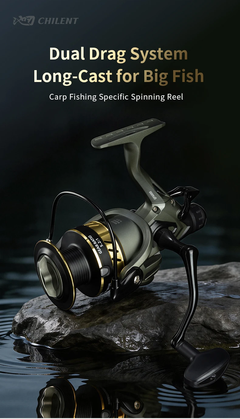 Carrete de pesca CHILENT con doble freno