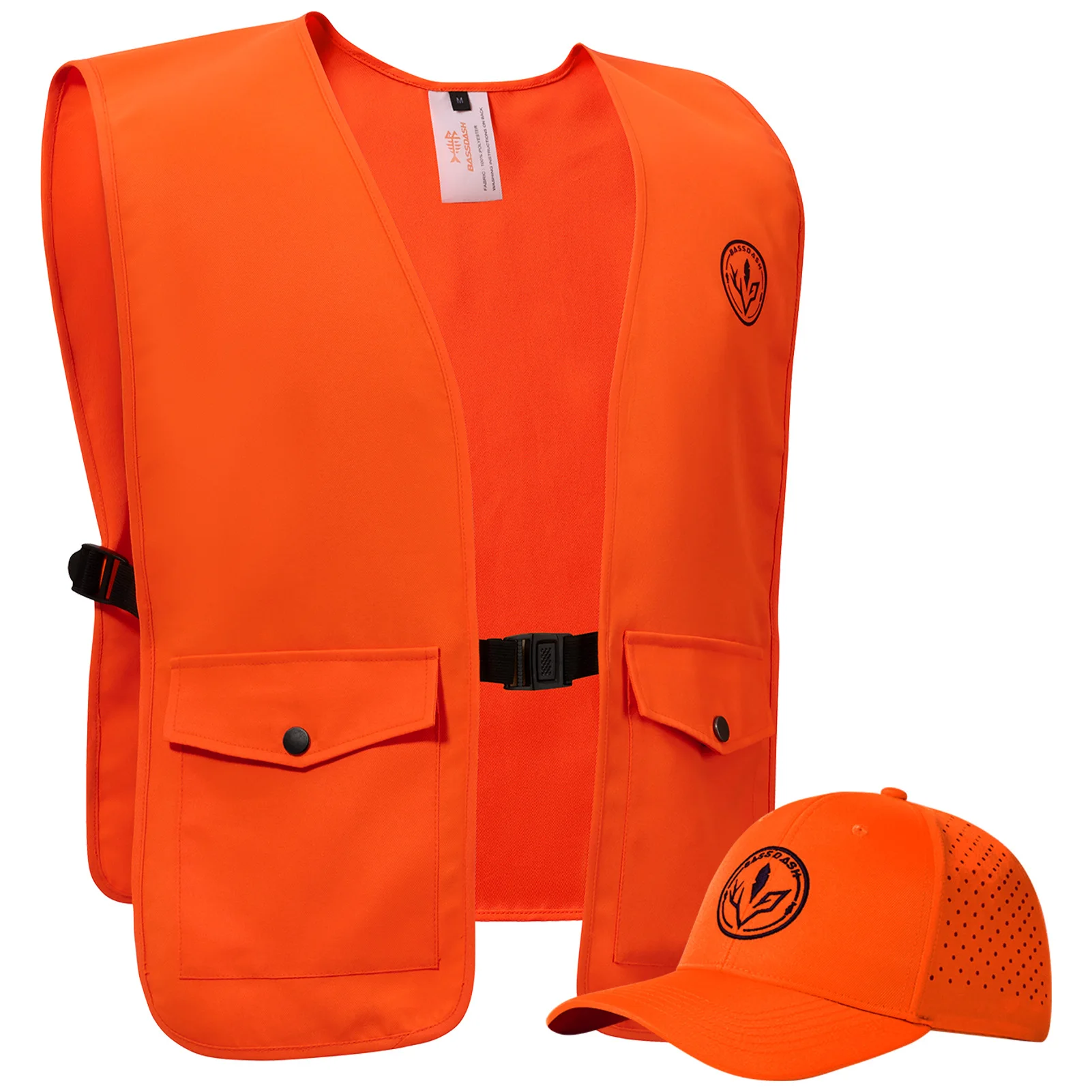 Chaleco reflectante BASSDASH Blaze Orange visibilidad alta pesca