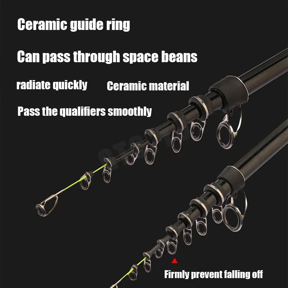 Caña telescópica de carbono portátil con funda – alto rendimiento - imagen 5