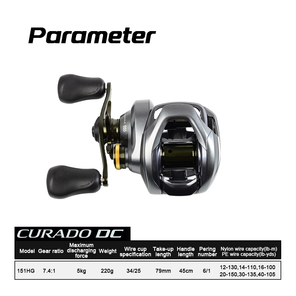 Carrete baitcasting Shimano Curado DC, Micromodule y Hagane - imagen 4