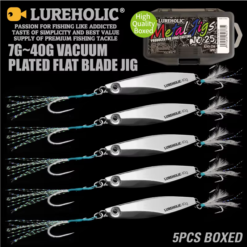 LUREHOLIC Jig Head hoja plana larga chapado al vacío con MUSTAD - imagen 4