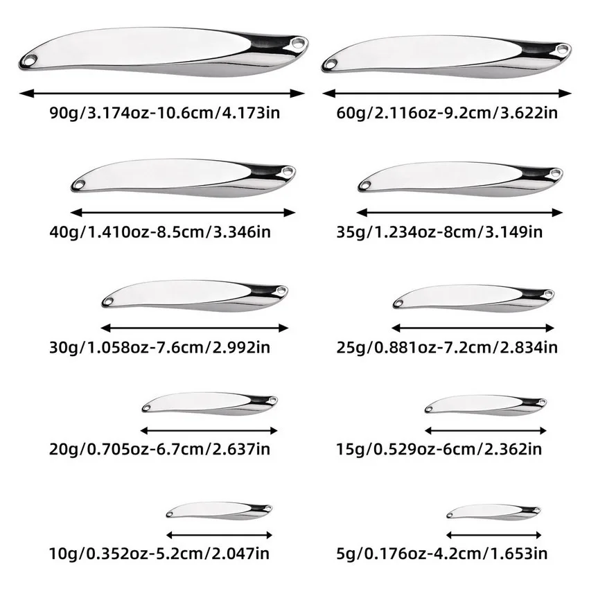 Cuchara wobbler plateada con lentejuelas para pesca en mar costera - imagen 5