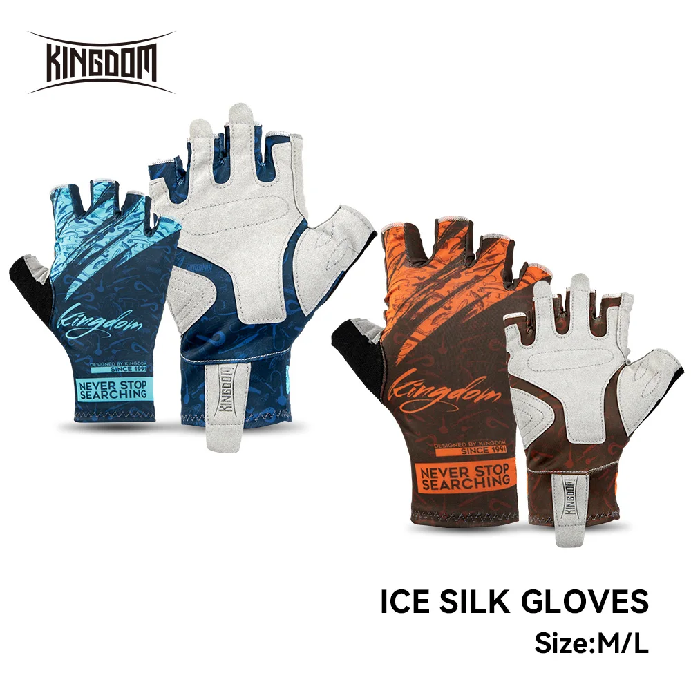 Guantes de pesca antideslizantes Kingdom Ice Silk sin dedos - imagen 3
