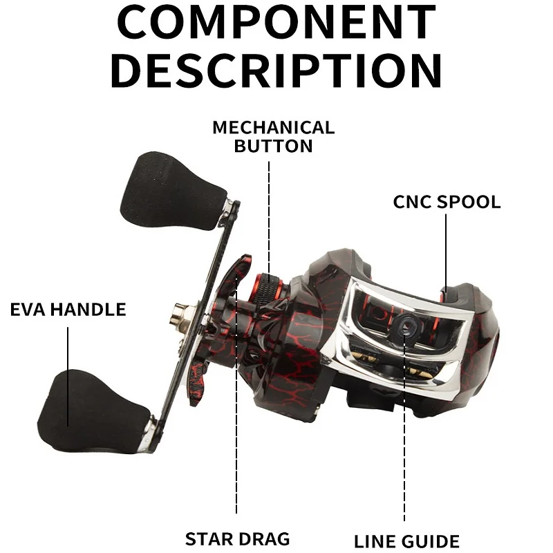 Carrete Baitcasting 7.1:1 resistente al agua salada – 8 kg de arrastre - imagen 3