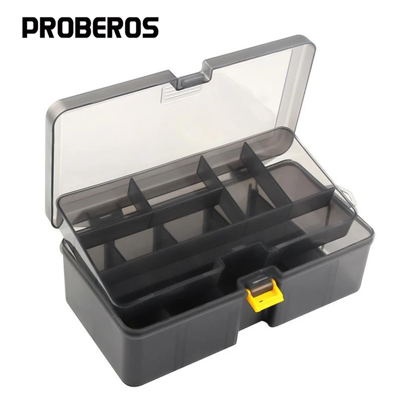 Caja de aparejos pesca doble capa gran capacidad para señuelos