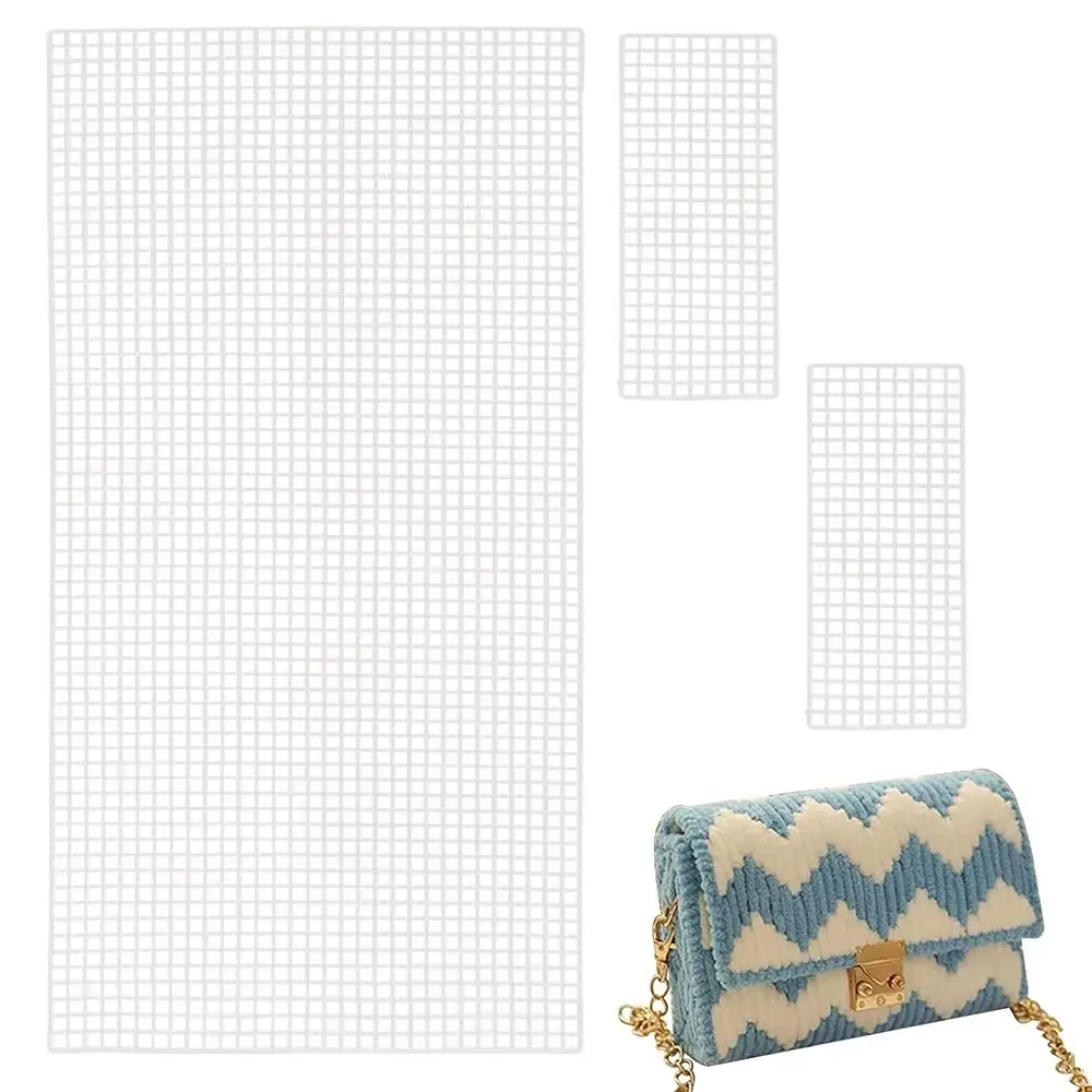 Malla plástica blanca para bolsos y proyectos de ganchillo tipo alfombra - imagen 4