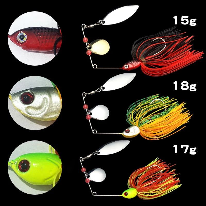 Spinnerbait Metal Lucio – Skirt silicona anzuelo afilado - imagen 2