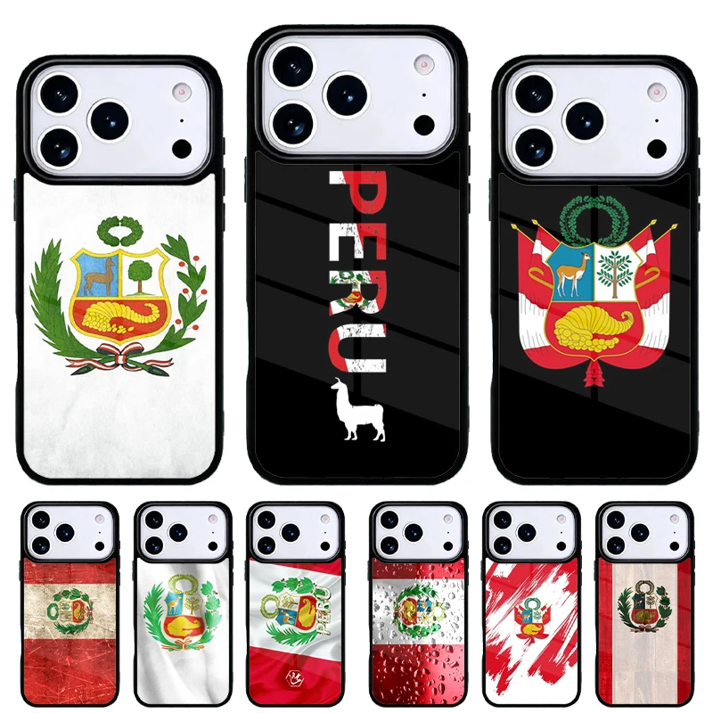 Funda iPhone bandera Perú compatible 11 a 17 Pro Max