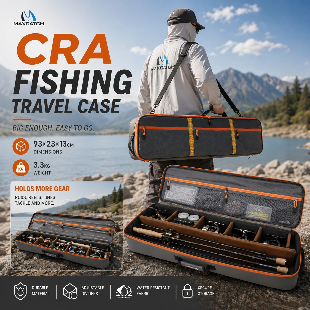 Bolsa de pesca impermeable Maxcatch CRA ajustable para viaje - imagen 3