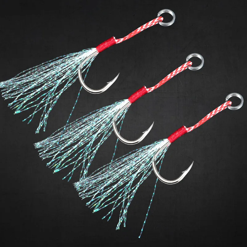 Anzuelos jigging estilo Iseni pre-ensartados con líder de alambre