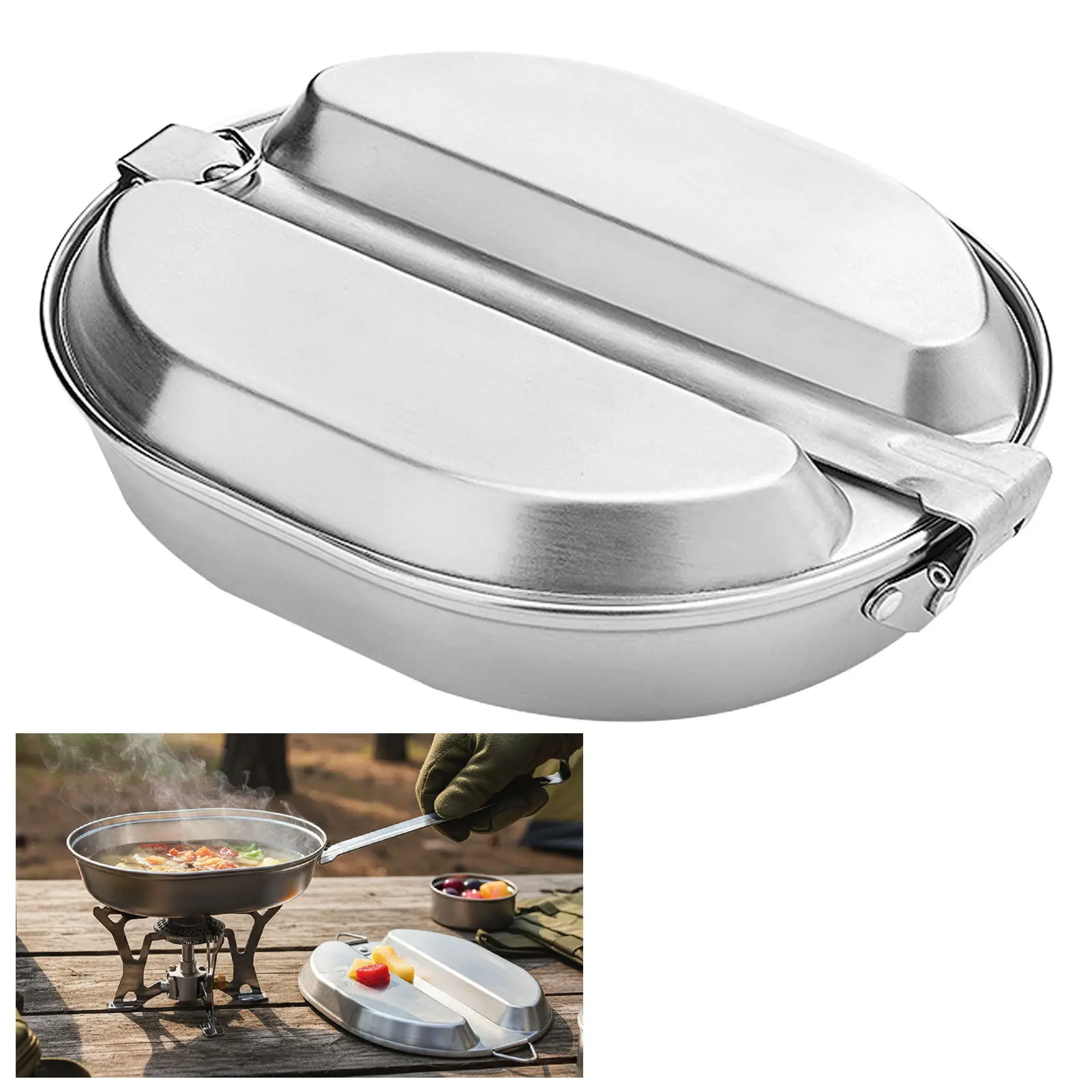 Caja de almuerzo ACCHAMP para camping con compartimentos