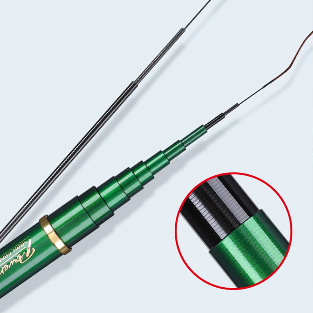 Caña carpa FISHINGFANS fibra de carbono ultraligera lanzamiento