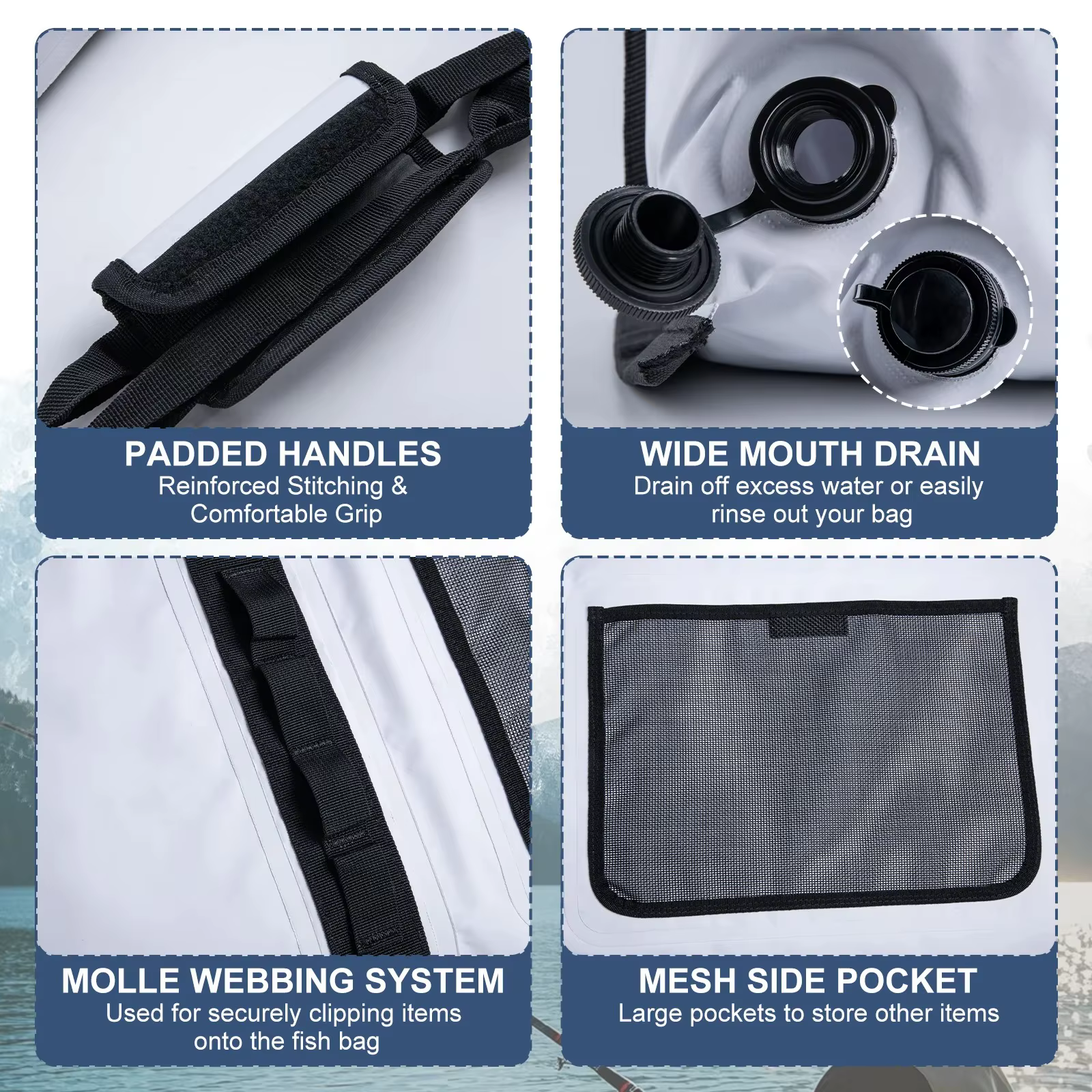 Nevera de pesca Goture impermeable PVC 500D con regla medición - imagen 5
