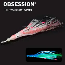OBSESSION HK025 Señuelo pulpo jigging lento UV con anzuelo triple