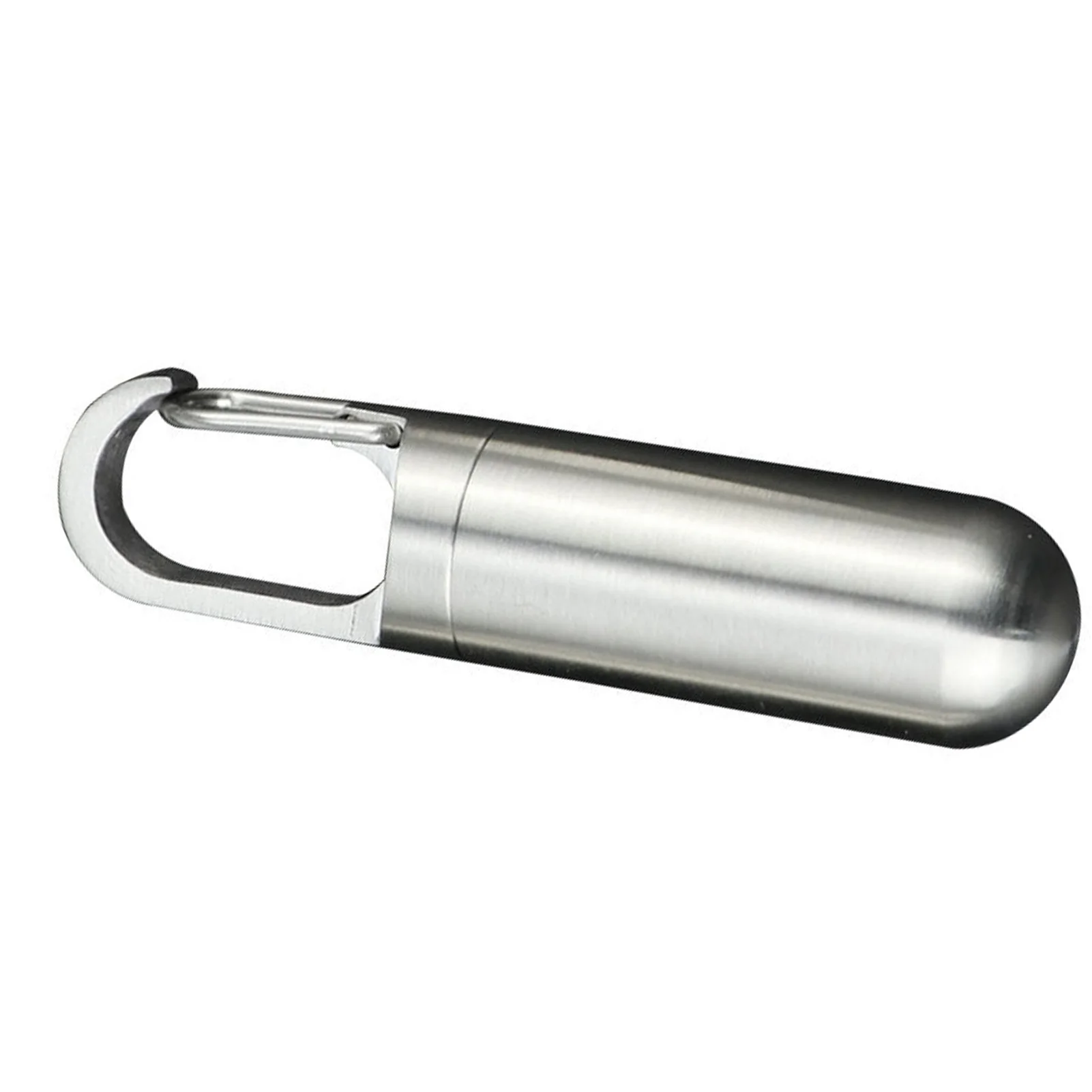 Pastillero de acero inoxidable impermeable con llavero compacto
