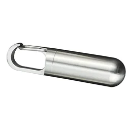 Pastillero de acero inoxidable impermeable con llavero compacto
