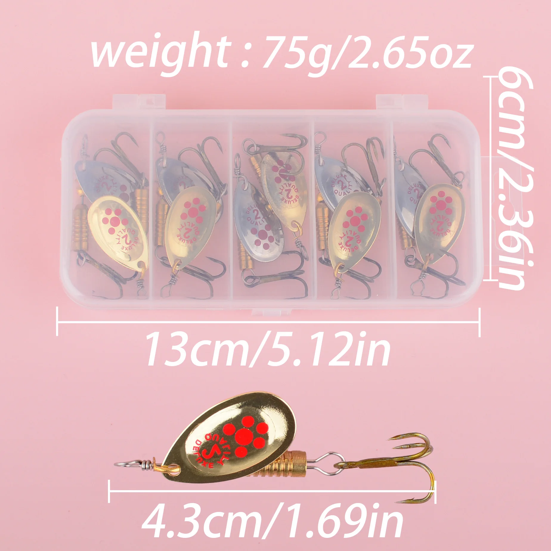 Señuelos Spinner metálicos con lentejuelas – para lubina, lucio - imagen 4