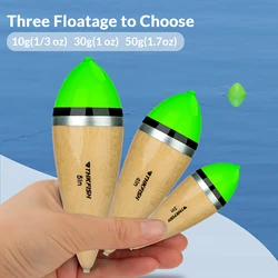 Flotador de pesca corredizo de balsa con forma de oliva