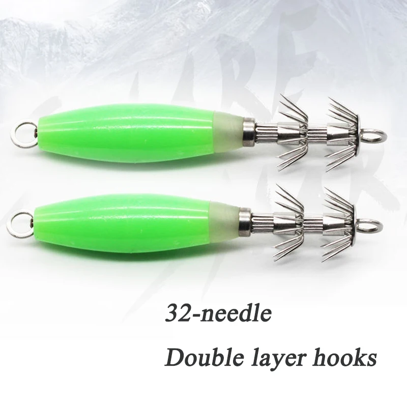 Jig Calamar Glow Anzuelo 3/0 Vinilo Mar Pesca - imagen 4