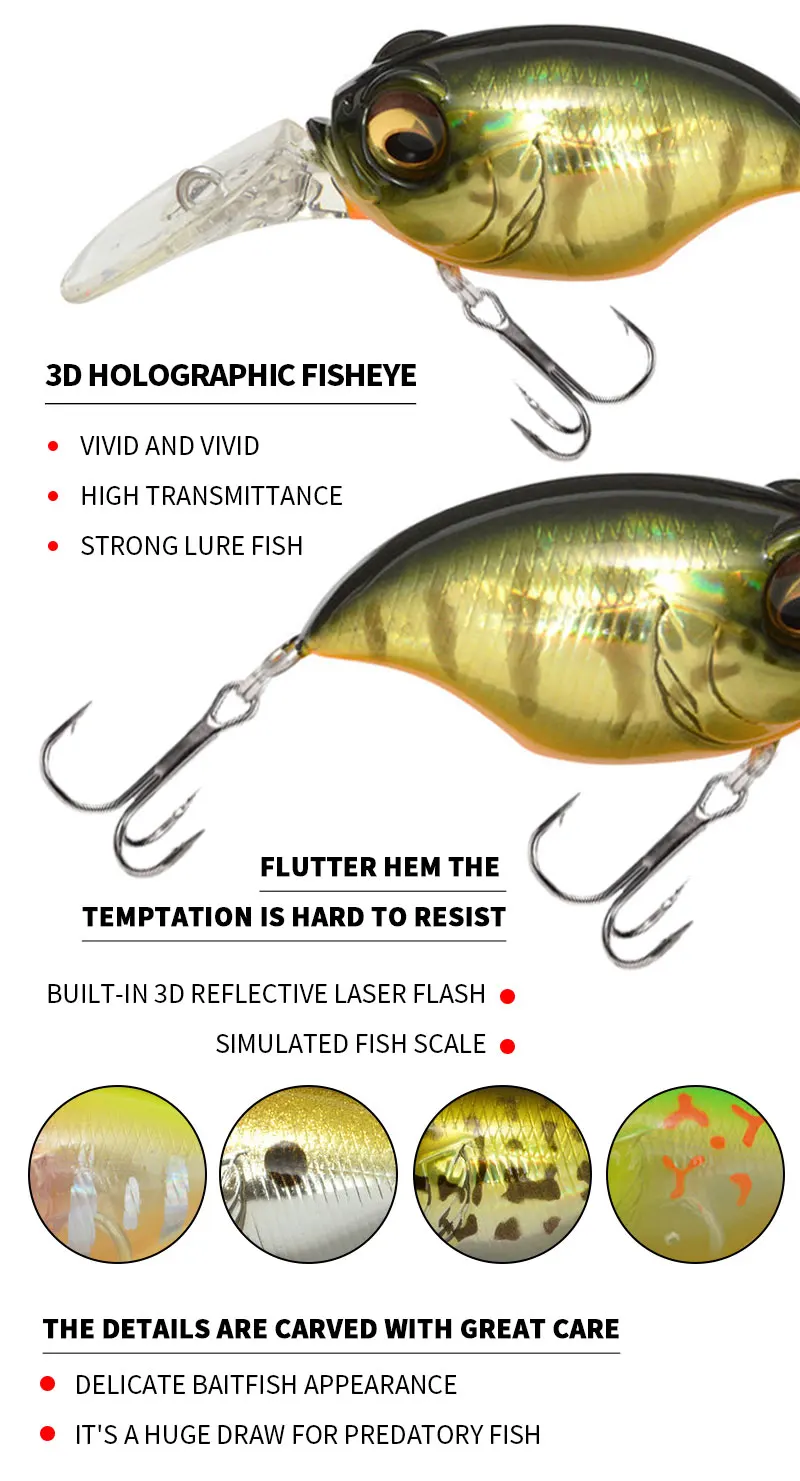 Wobbler micro crankbait para recuperación controlada