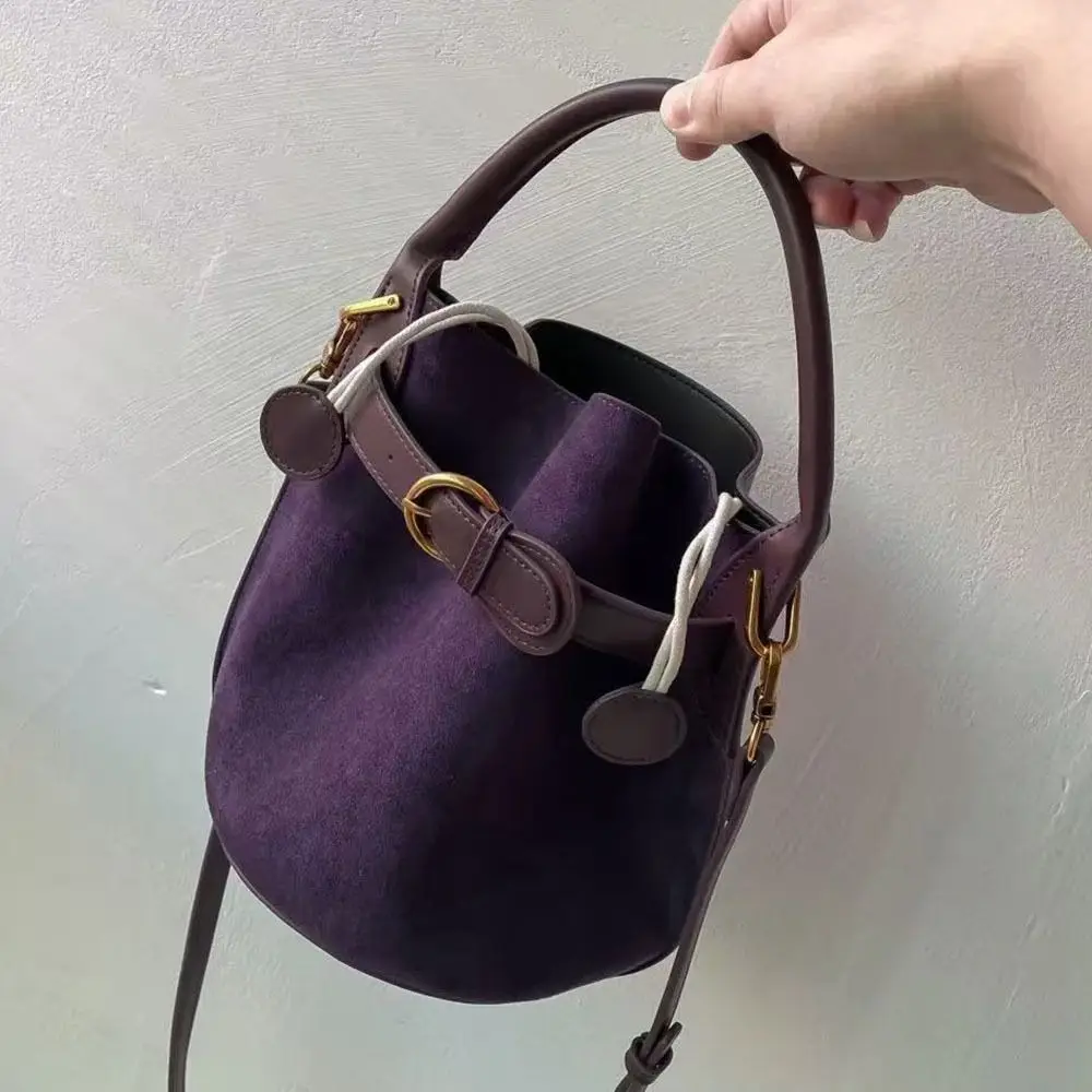 Bolso tote tipo cubo de PU morado de gran capacidad - imagen 5