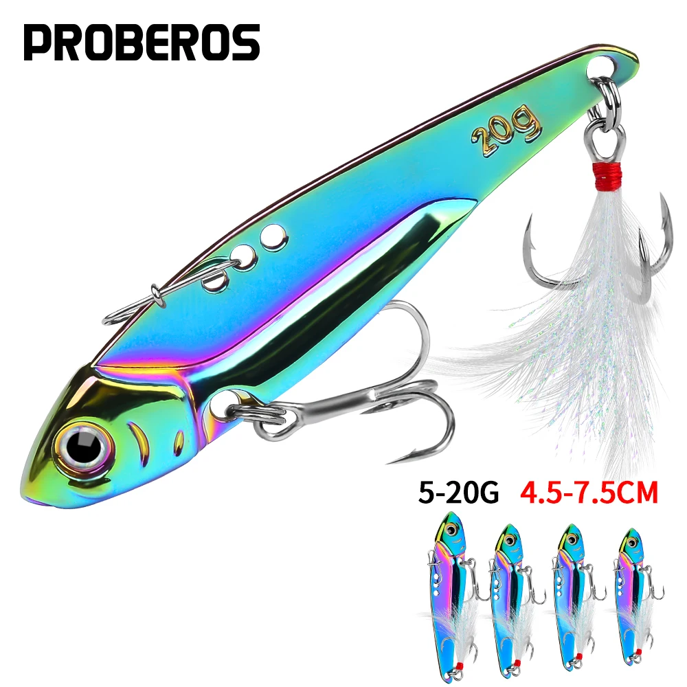 PROBEROS Señuelo VIB de zinc con vibración, ojos tridimensionales