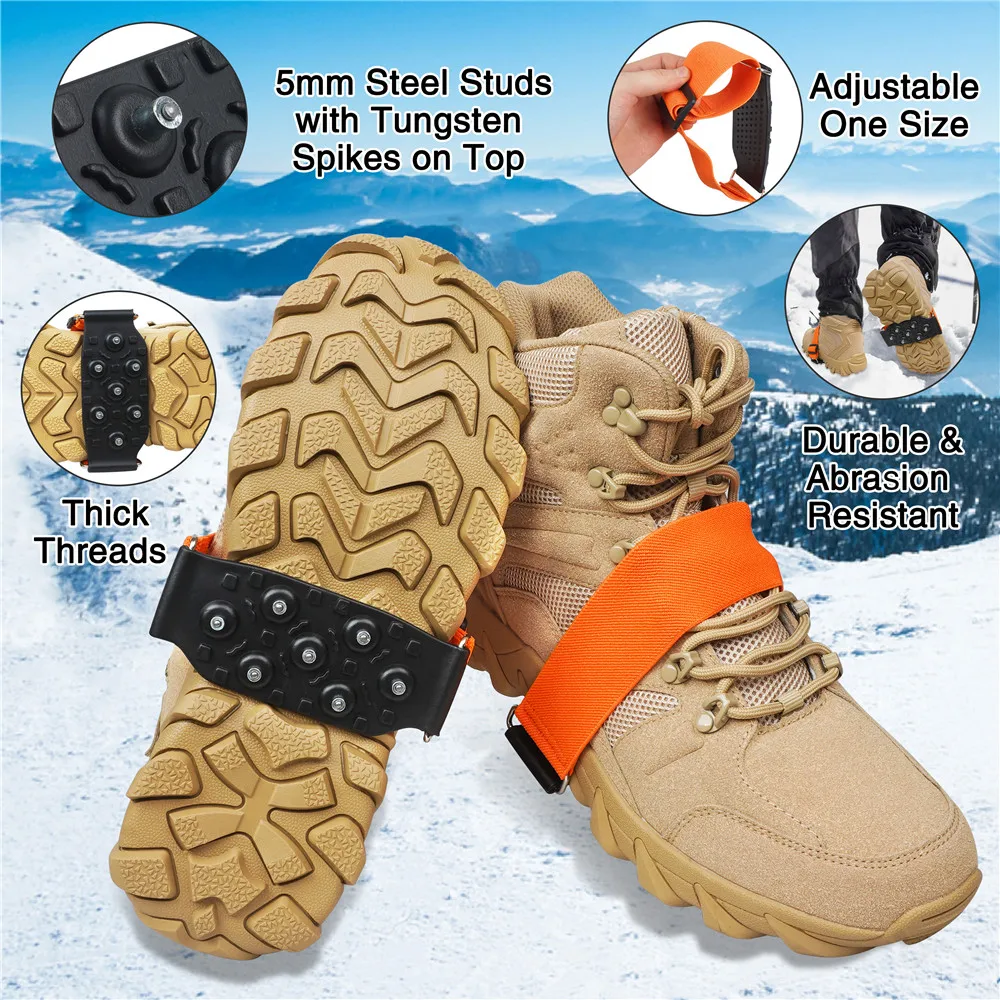 Crampones de tungsteno antideslizantes para pesca en hielo