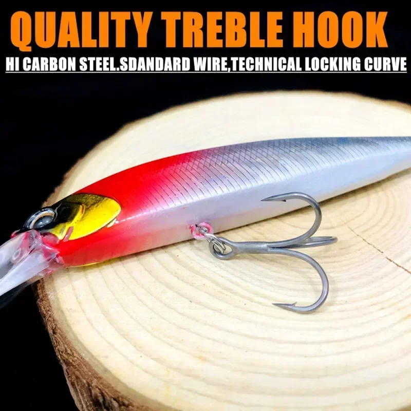 Wobbler minnow crank de alta calidad con sistema de anzuelos - imagen 2