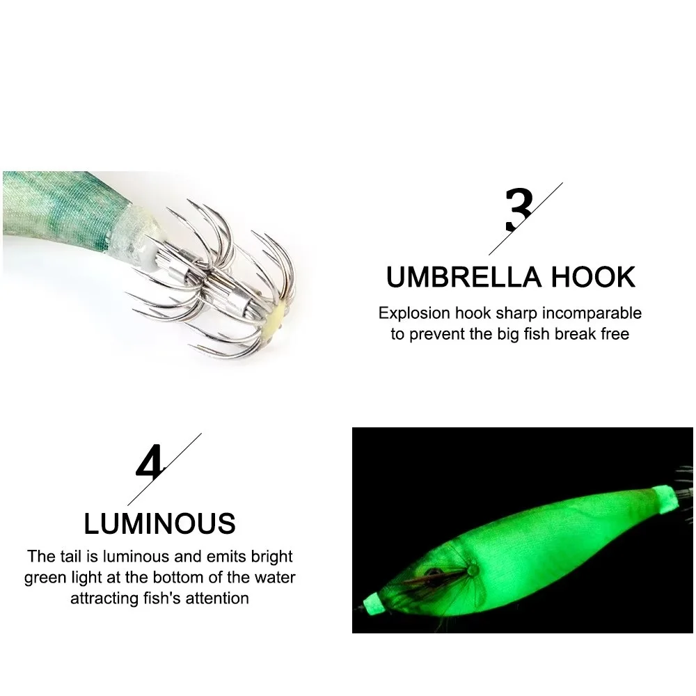 FTK Plantilla de Calamar 16g – Señuelo Luminoso para Pesca de Mar - imagen 5