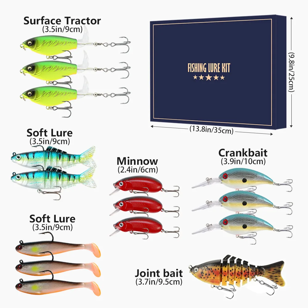 Set señuelos Minnow y crankbait blandos con caja para mar - imagen 2