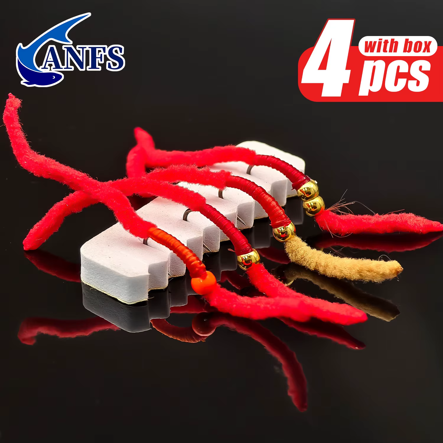 ANFS moscas artificiales atadas a mano para pesca con mosca – caja - imagen 2