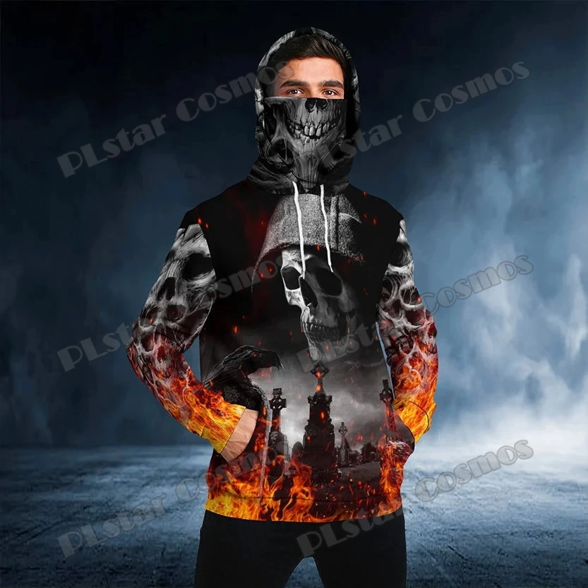 Grim Reaper Sudadera con capucha 3D Ghost Skull – Cálida y gruesa - imagen 3
