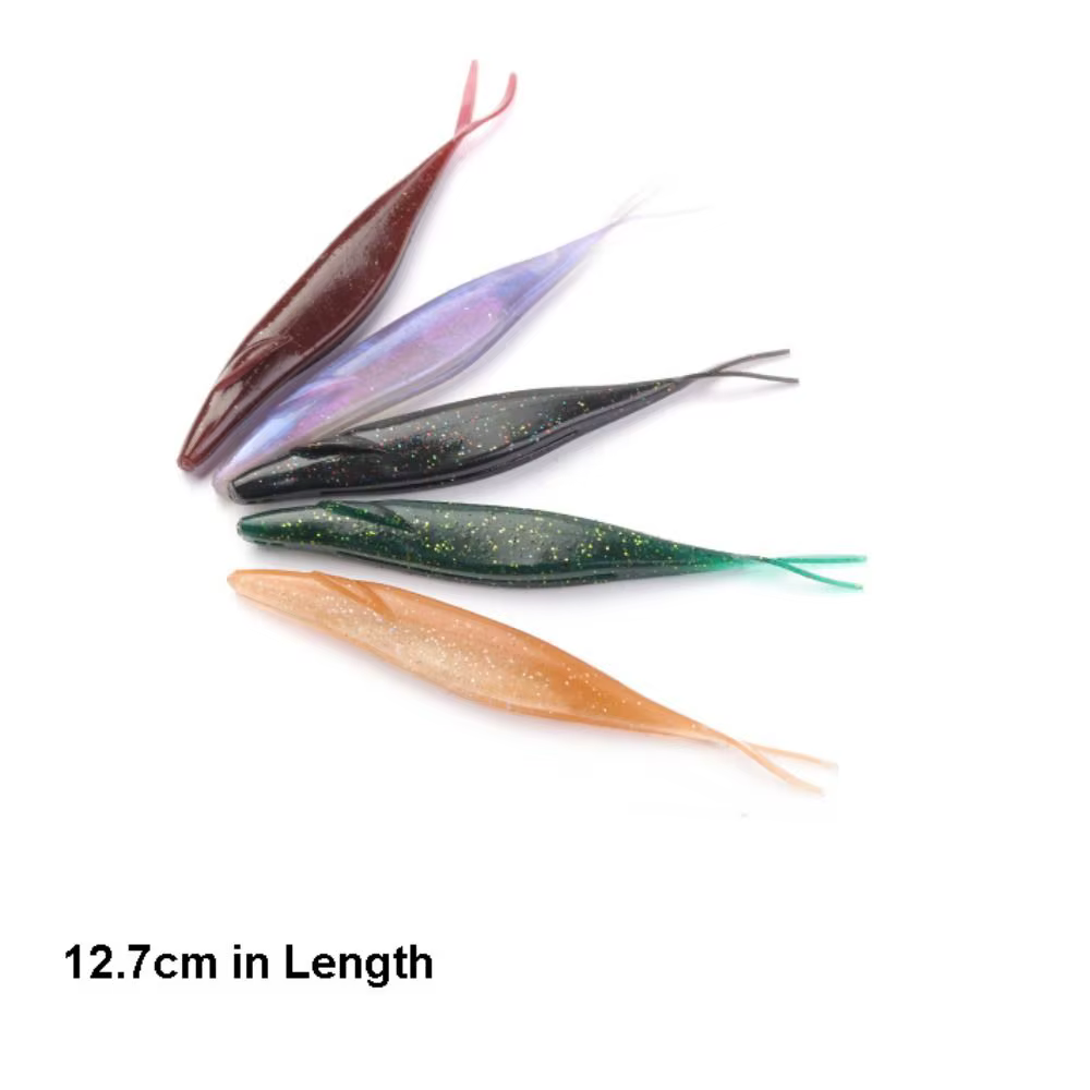 Señuelo de vinilo tipo minnow de hundimiento lento y cola bifurcada - imagen 5