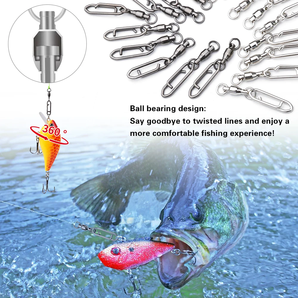 Proberos giratorio 360º con anilla rápida para señuelos de pesca - imagen 2
